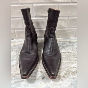 By Atan for Sendra Black Leather Western Ankle Boots – Women’s 9